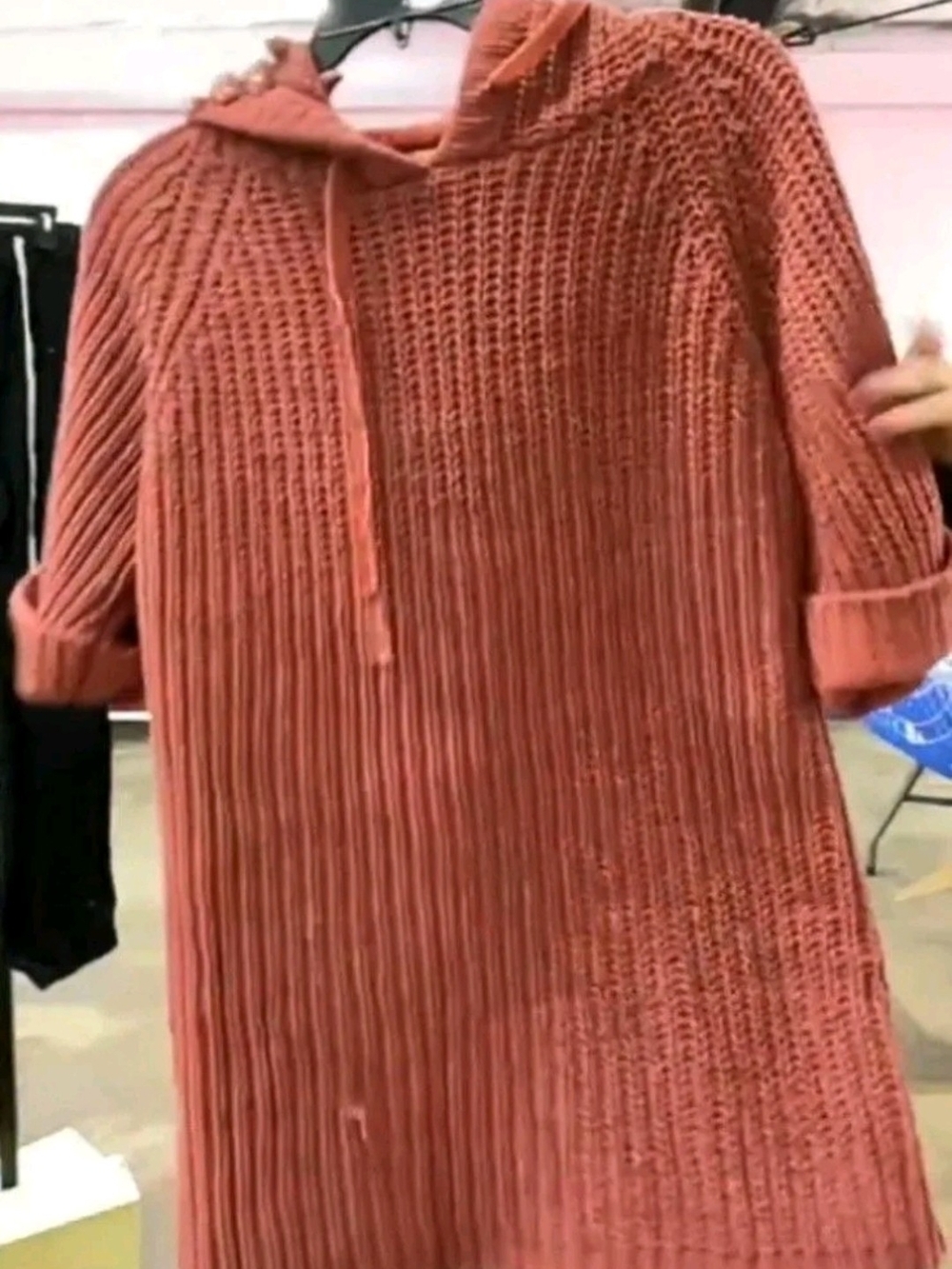 POL Boho Desert Sunset Chunky knit hoodie